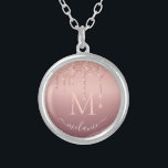Monogram ditt namn Ro Guld  Glitter Gnistra Silverpläterat Halsband<br><div class="desc">Necklaces med Monogram Namn Text Ro Guld Personligen Glitter på årsdagen - Party eller Gnistra Gift / Supplies - Add Your Bröllop / Brev - Text or Remove - make Your Namn Necklace Gift - Resize and move or remove and add text / Speciellare with Customization inslag. Välj typsnitt /...</div>