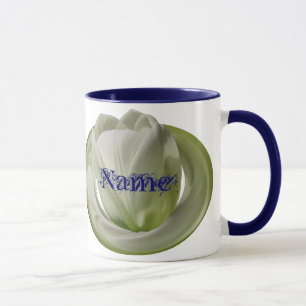 Monogram Ditt Namn Tulpan Blommig Personlig Mugg
