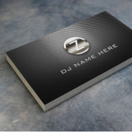 Monogram DJ Professionell Steel Metallic Visitkort