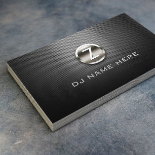 Monogram DJ Professionell Steel Metallic Visitkort