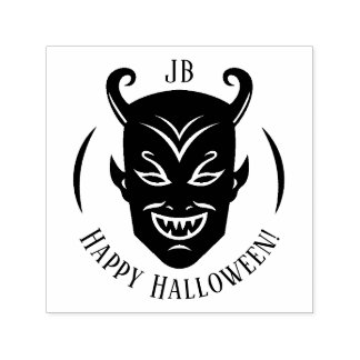 Monogram Djävul Halloween Självfärgande Stämpel