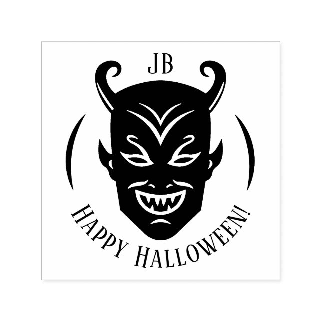 Monogram Djävul Halloween Självfärgande Stämpel (Design)