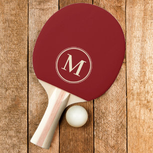 Monogram djup körsbärsfärg pingisracket
