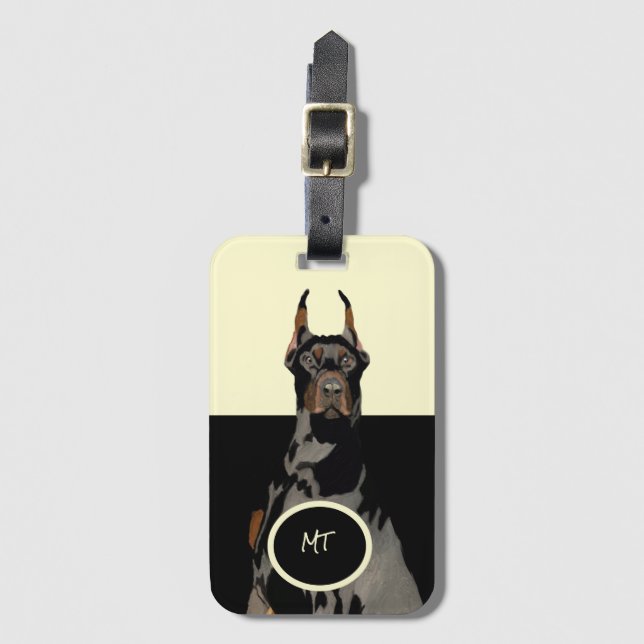 Monogram Doberman Pincher Classic Bagagebricka (Framsida vertikal)