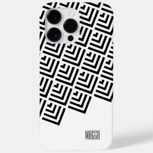 Monogram dog aldrig i klass svart, vit geometrisk