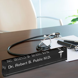 Monogram Doktor Desk Namn Plate