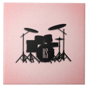 Monogram Drum Set Music Design Rosa Kakelplatta