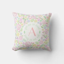 Monogram du är så älskad i Flicka Pillow