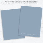 Monogram Dusty Blue - bakgrund för Vellum Overlay Inbjudningar<br><div class="desc">Förbättra din vellum- eller akryliska bröllopsinbjudan eller spara datumövertäckningen med vårt chic bakgrundskort lagrar. Den dammiga blåa baksidan med en ren dammig blå front som ger perfekt balans åt den invecklade övertäckningsdesignen. Den har ett enastående namn och bröllop gått med tillsammans med ett hjärta i klassisk vit serif-typografi, vilket gör...</div>