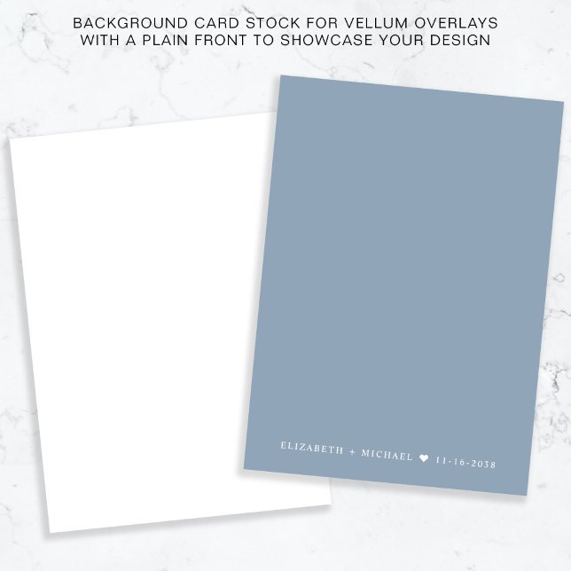 Monogram Dusty Blue - bakgrund för Vellum Overlay Inbjudningar (Skapare uppladdad)