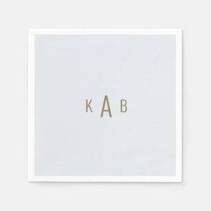 Monogram Dusty Blue Bröllop Cocktail Pappersservett