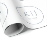 Monogram Dusty Blue Elegant Minimalistisk Bröllop Presentpapper<br><div class="desc">Utskriven med monogram initialer för par i anpassad dammig blå färg bra för bröllop,  förlovningar,  årsdag etc (som du kan redigera,  ändra och anpassa) i enkel,  elegant design!</div>