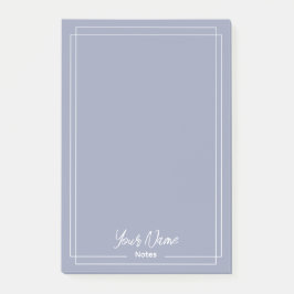 Monogram Dusty blue med vit gräns Post-it Block
