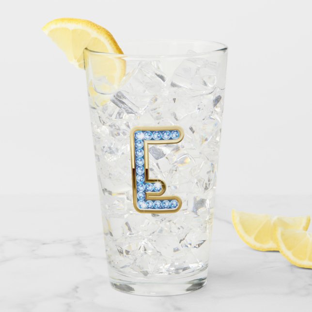 Monogram E - 16 oz glas (Framsida Ice)