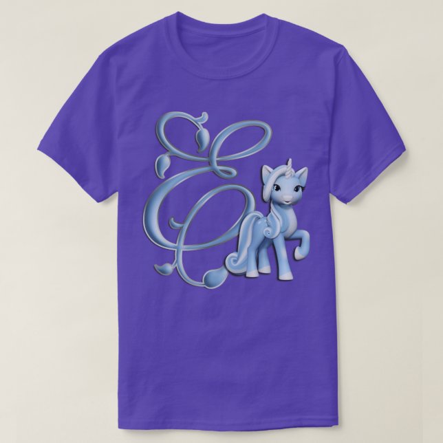 Monogram E Anpassningsbar Unicorn T Shirt (Design framsida)