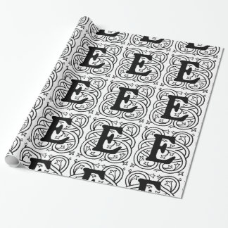 Monogram E Den första svarta och vita Rullan Mönst Presentpapper