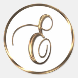 Monogram E Faux Bronze Runt Klistermärke
