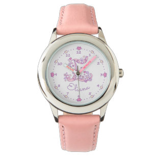 Monogram E-flickor doodle brev art Eliana Armbandsur