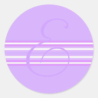 Monogram E Sticker Runt Klistermärke