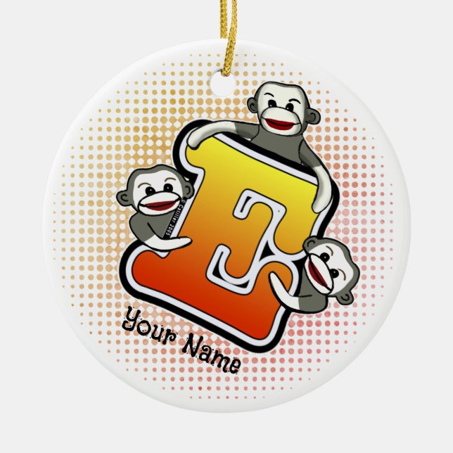 Monogram E Strumpapa  Julgransprydnad Keramik (Framsidan)