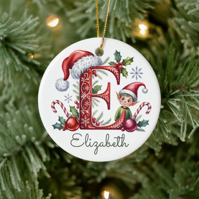 Monogram E Tomte Juldekoration (Träd)