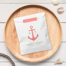 Monogram Editable Färg Anchor Nautical Bröllop
