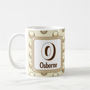 Monogram efternamn Initial Guld Polka Dot Keepsaké Kaffemugg