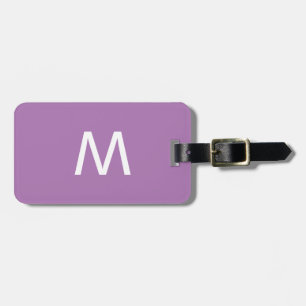 Monogram eget namn fet Lila Lavender White Bagagebricka