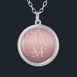 Monogram eget namn Ro Guld Glitter Necklace Silverpläterat Halsband<br><div class="desc">Nekklamrar med Monogram Namn Text Ro Guld Glitter Personlig födelsedag - årsdag eller Bröllop-gåva / Supparly - Add Your Gnistra / Brev - Text or Remove - make Your Namn Gift - Resize and move or remove and add add text / Speciellare with Custzation inslag. Utformning efter MIGNED. Se mina...</div>