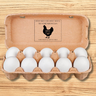 Monogram Egg Carton Stamp Farm Fresh Eggs Stämpel