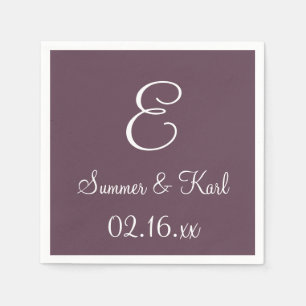 Monogram Eggplant Top Monokrome Napkins Pappersservett