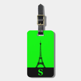 Monogram Eiffel Torn med Rand på Lime Green Bagagebricka