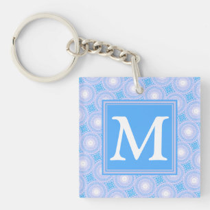 Monogram Electric Blue Circles mönster