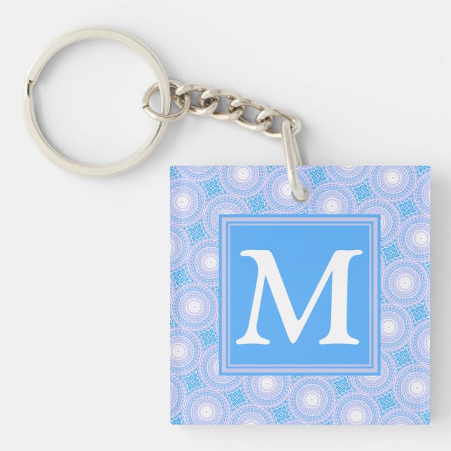 Monogram Electric Blue Circles mönster (Framsidan)