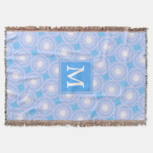 Monogram Electric Blue Circles mönster Mysfilt