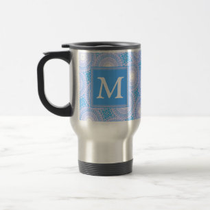 Monogram Electric Blue Circles mönster Resemugg