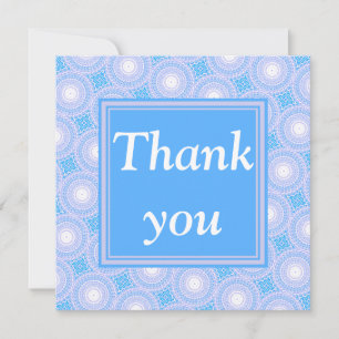Monogram Electric Blue Circles mönster Tack Kort