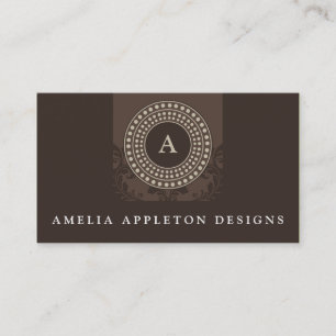 MONOGRAM-elegant av modern snyggt, rotorbrun taupe Visitkort