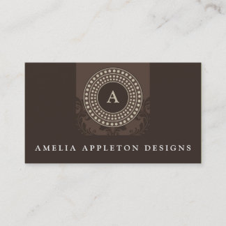 MONOGRAM-elegant av modern snyggt, rotorbrun taupe Visitkort