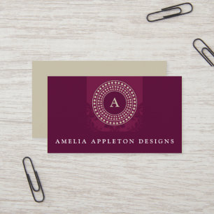 MONOGRAM-elegant av rotorbaton i modern snyggt Visitkort
