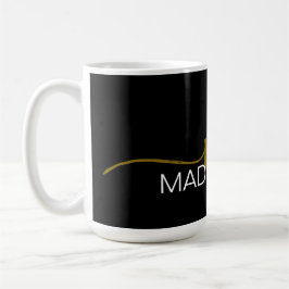 Monogram Elegant Black Guld Kaffemugg