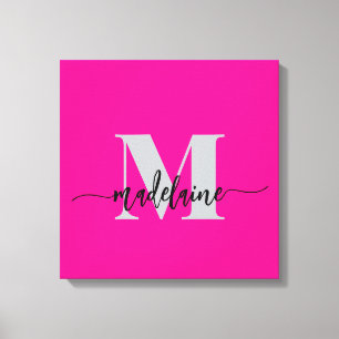Monogram Elegant Black Rosa Personal Canvastryck