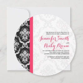 Monogram Elegant Black & White Bröllop Inbjudningar
