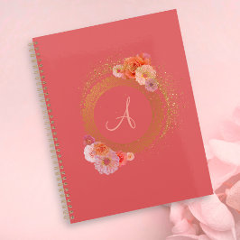 Monogram Elegant Blommigt Damask Golden Ram