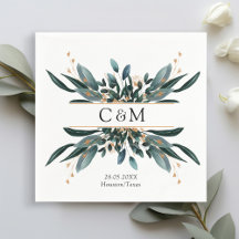 Monogram Elegant Blue Guld (Imitat) Botaniskt