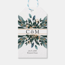Monogram Elegant Blue Guld (Imitat) Botaniskt