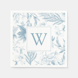 Monogram Elegant Botanical Bröllop Pappersservett