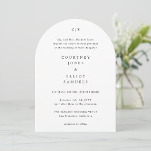 Monogram Elegant Bröllop Inbjudningar