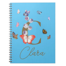Monogram Elegant Butterfly Colorful Blommigt