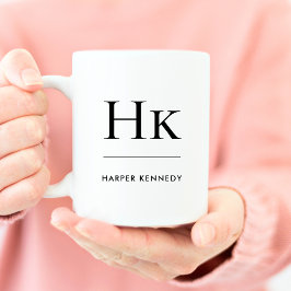 Monogram Elegant Classic Personlig Initial Namn Kaffemugg